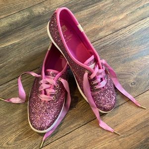 Keds x Kate Spade New York pink glitter sneakers